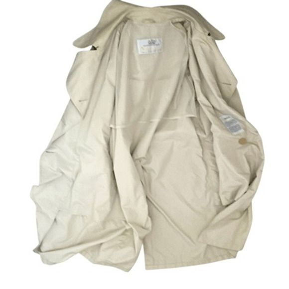 AQUASCUTUM Aqua 5 Tan Beige Belted Long Trench Coat Men’s Size Large - Picture 6 of 12